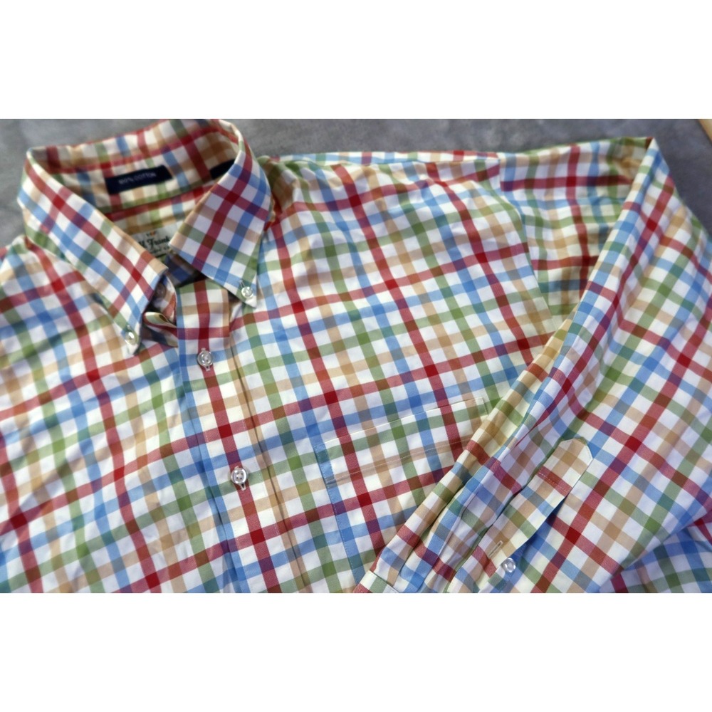 M.H. Frank LTD Button‎ Dress Shirt Men's Size L Clemson NC